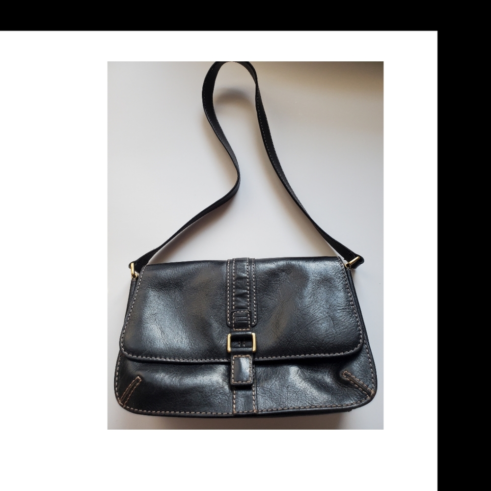 Fossil  black leather shoulder bag
